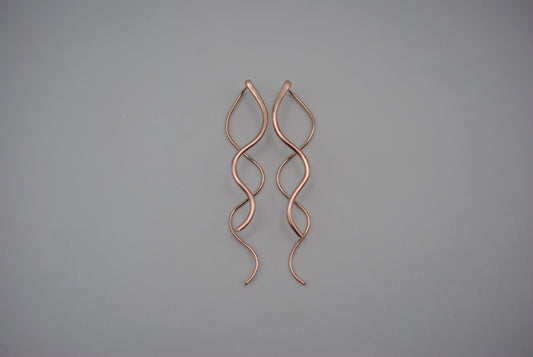 Infinity Rose Gold Roots Dangle Earrings