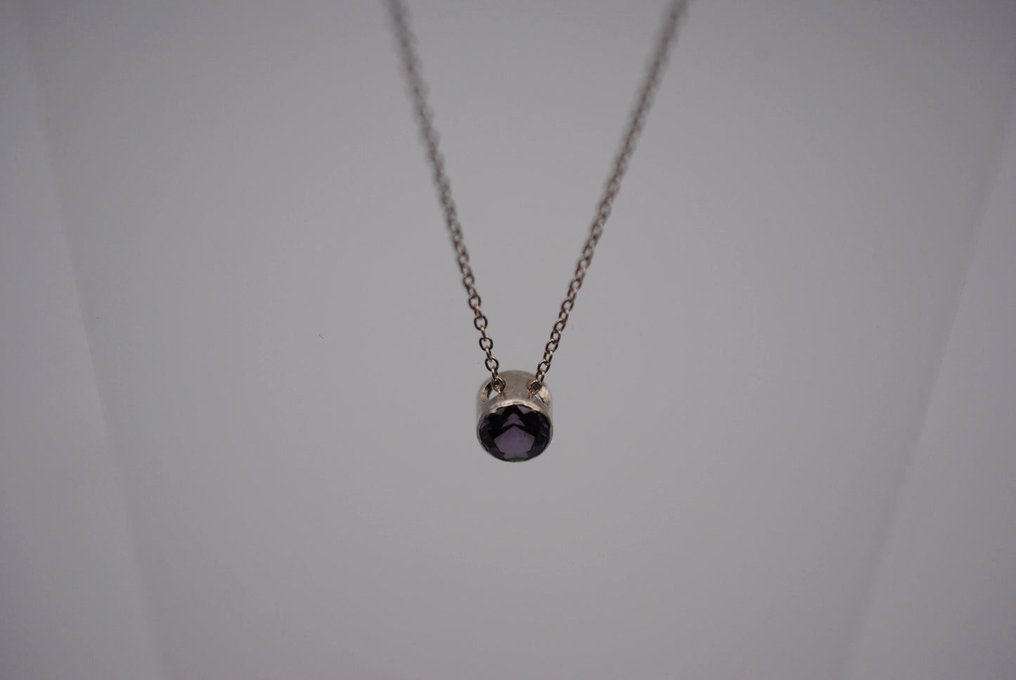 Alexandrite Bezel Setting Silver Pendant Necklace