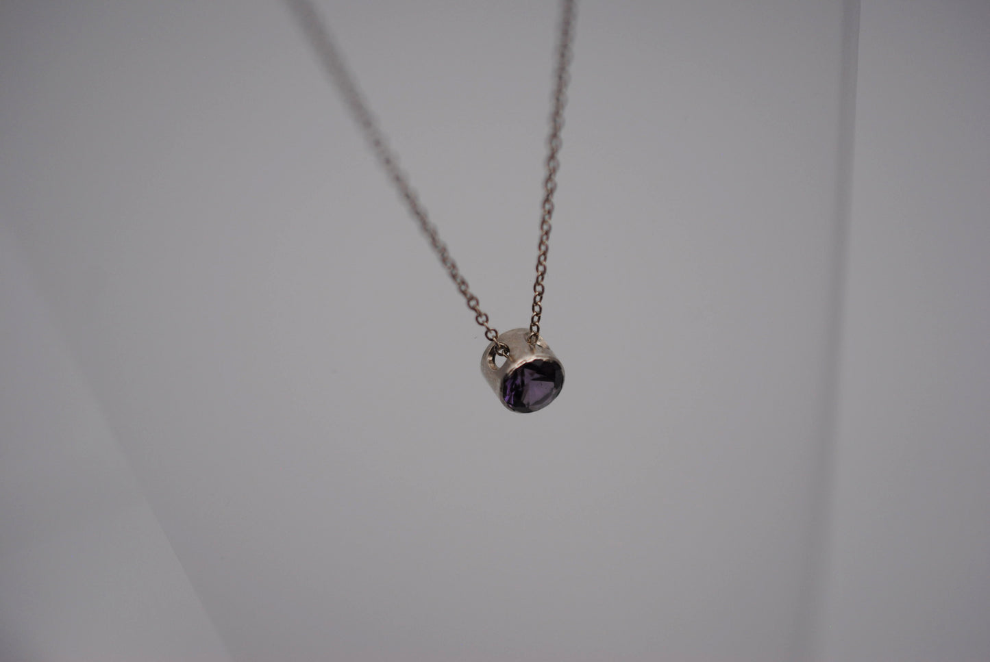 Alexandrite Bezel Setting Silver Pendant Necklace