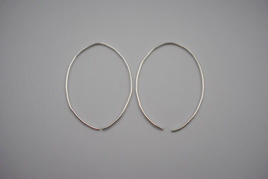 Medium Silver Open Hoop Earrings