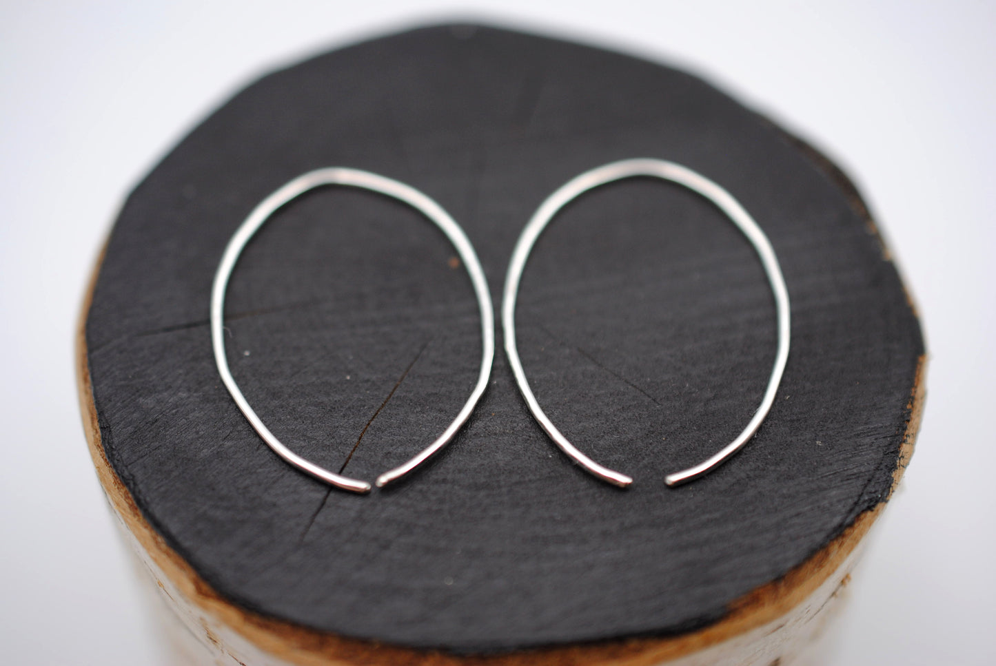 Medium Silver Open Hoop Earrings
