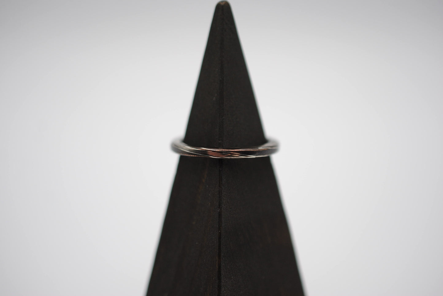 Mokume Gane Ring Band: Silver and Shibuichi, Twist Pattern, Thin Width