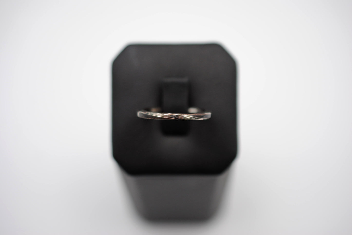 Mokume Gane Ring Band: Silver and Shibuichi, Twist Pattern, Thin Width