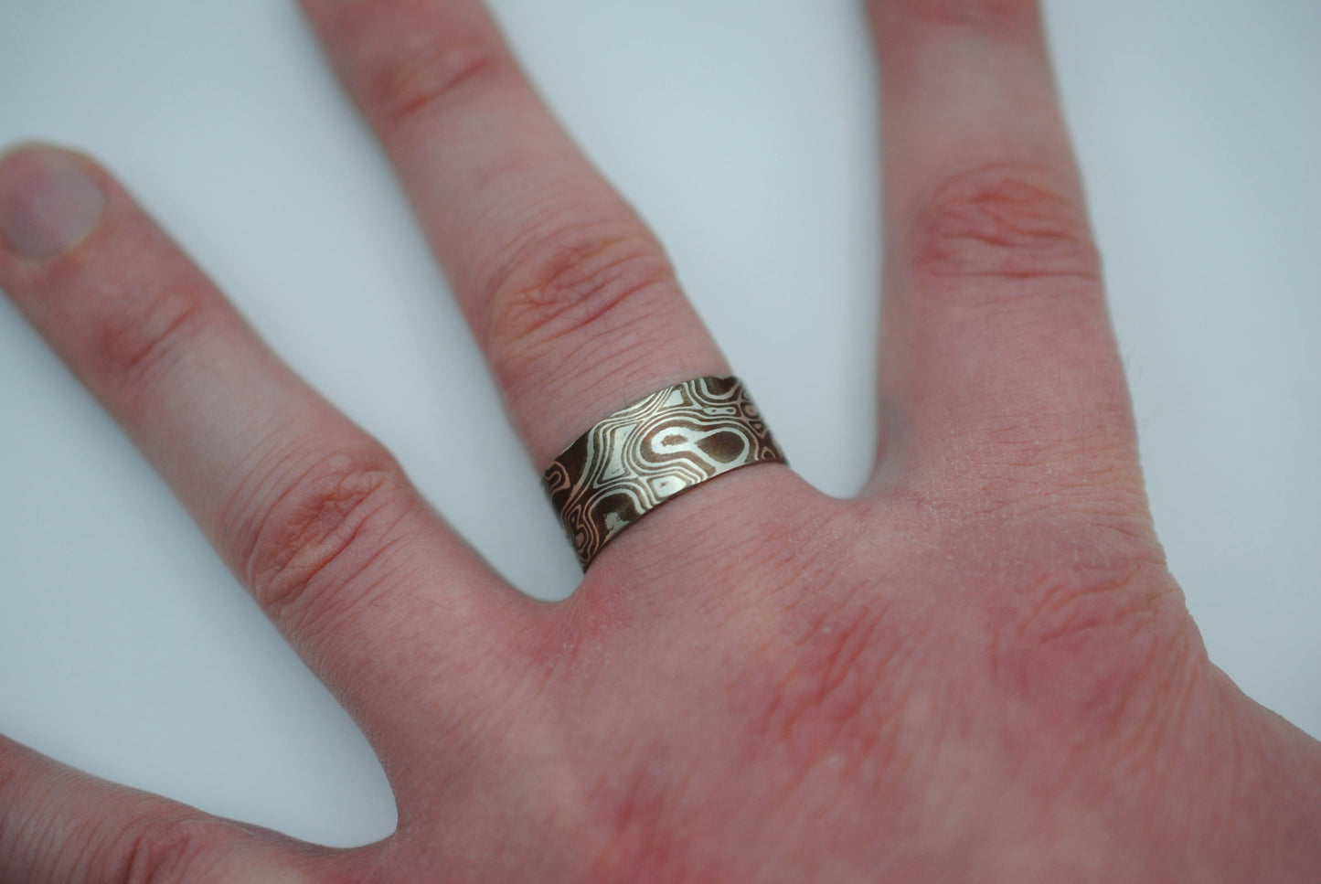 Mokume Gane: Silver and Copper Large Ring