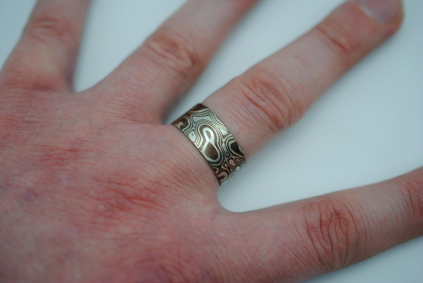 Mokume Gane: Silver and Copper Large Ring