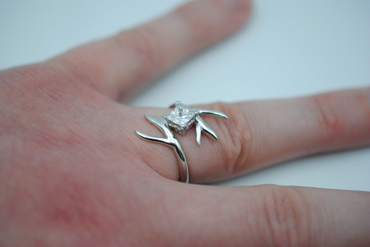 Outward Branch with Princess Cut Cubic Zirconia