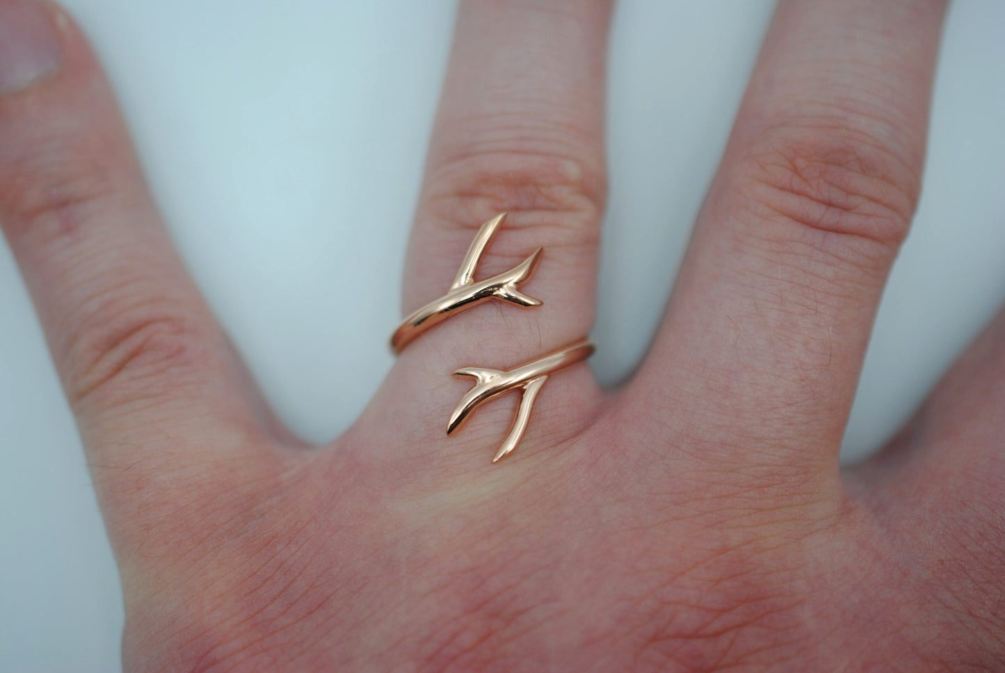 Outward Branch Rose Gold Roots Ring