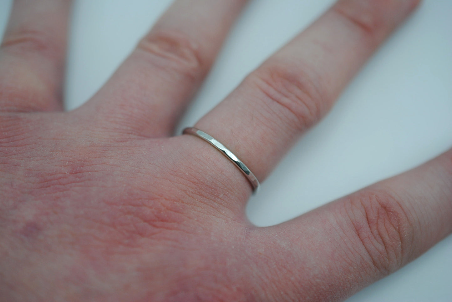 Thick Rhodium Stacker Ring