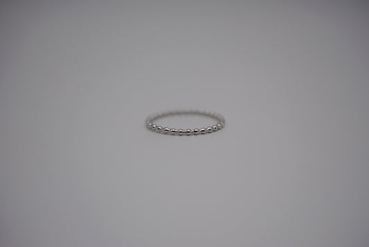 Stacking Ring: Bubble Texture, Rhodium Finish, Thin Width