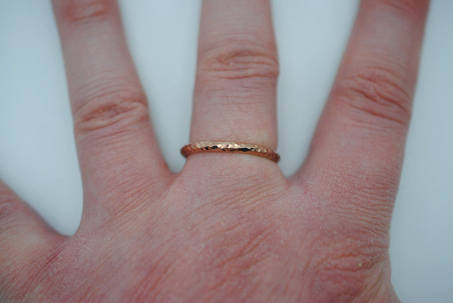 Stacking Ring: Sparkle Texture, Rose Gold Finish, Thick Width