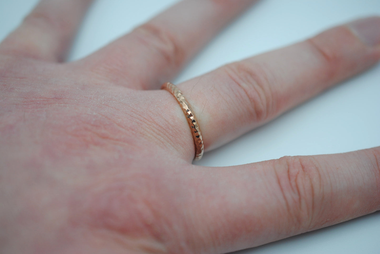 Stacking Ring: Sparkle Texture, Rose Gold Finish, Thick Width