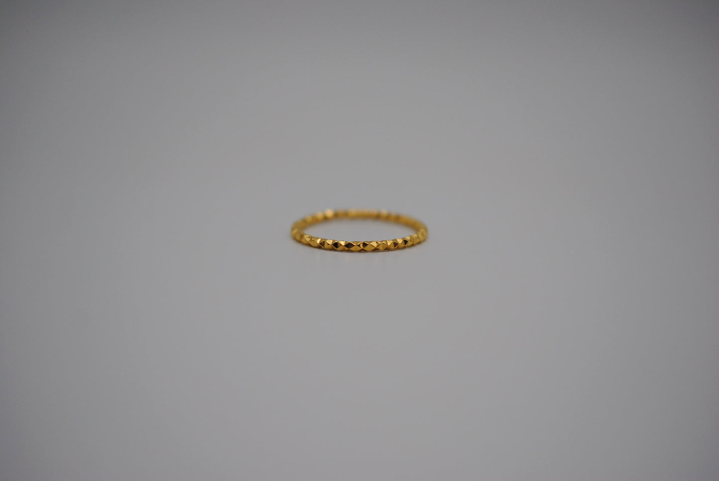 Stacking Ring: Sparkle Texture, Yellow Gold Finish, Medium Width