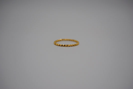 Stacking Ring: Sparkle Texture, Yellow Gold Finish, Medium Width
