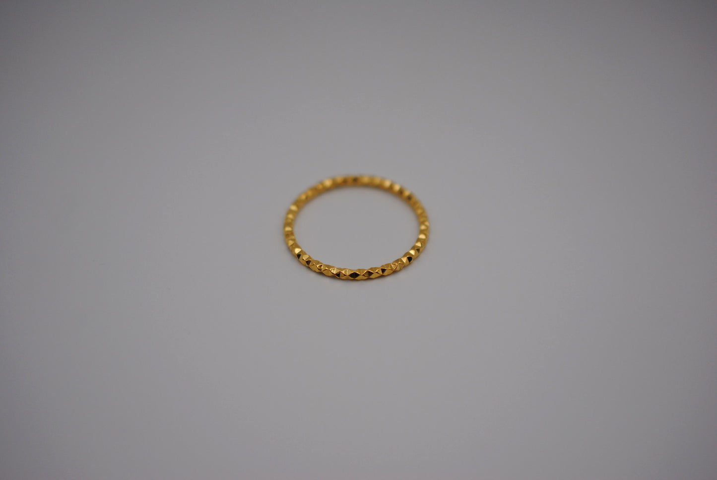 Stacking Ring: Sparkle Texture, Yellow Gold Finish, Medium Width