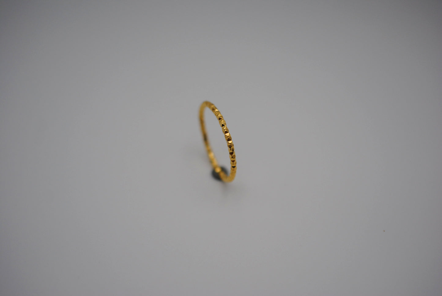 Stacking Ring: Sparkle Texture, Yellow Gold Finish, Medium Width