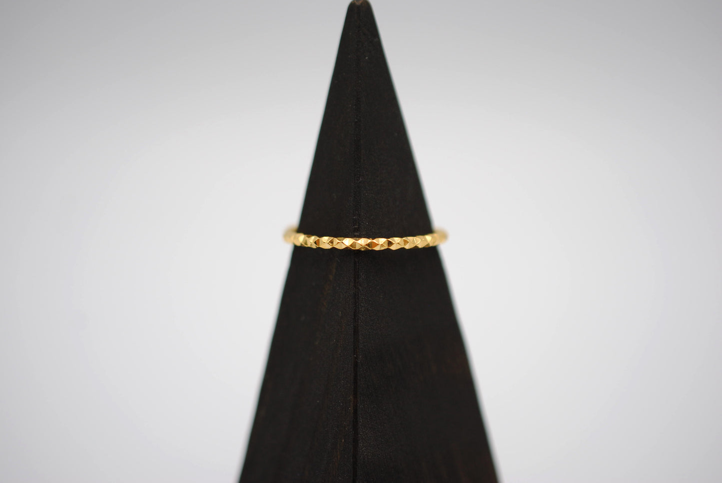 Stacking Ring: Sparkle Texture, Yellow Gold Finish, Medium Width