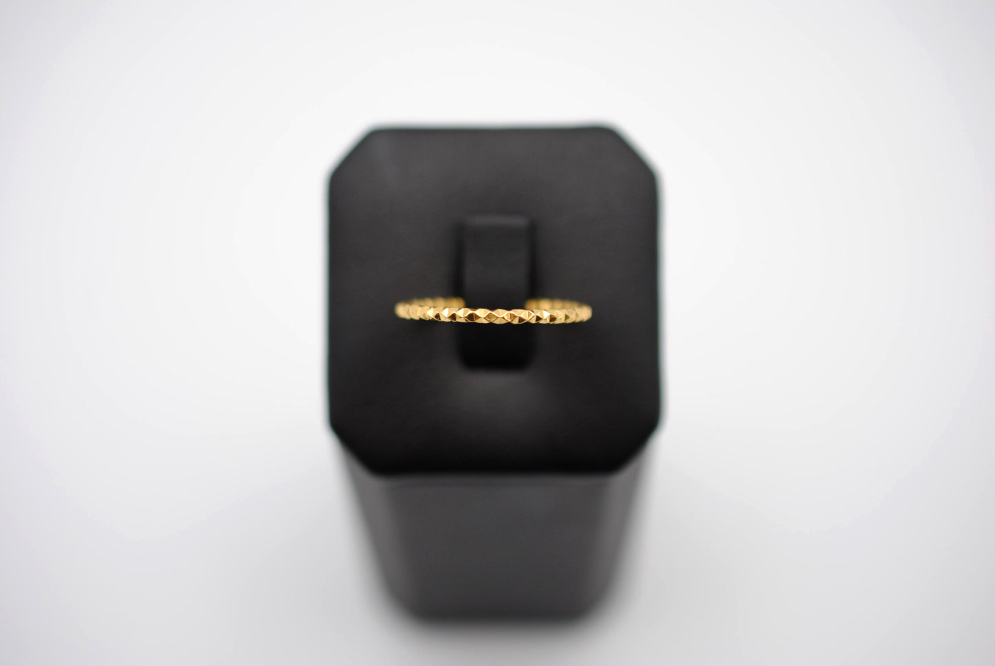 Stacking Ring: Sparkle Texture, Yellow Gold Finish, Medium Width