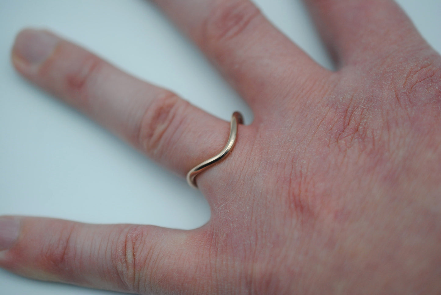 Stacker Ring: Curved Band, Rose Gold Fill