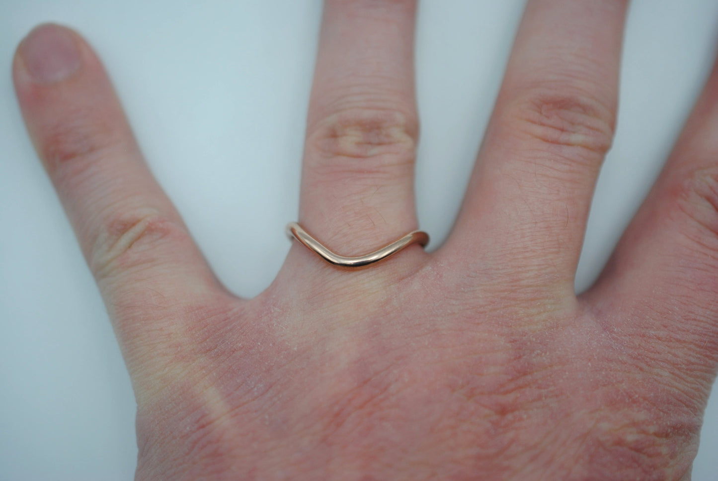 Stacker Ring: Curved Band, Rose Gold Fill