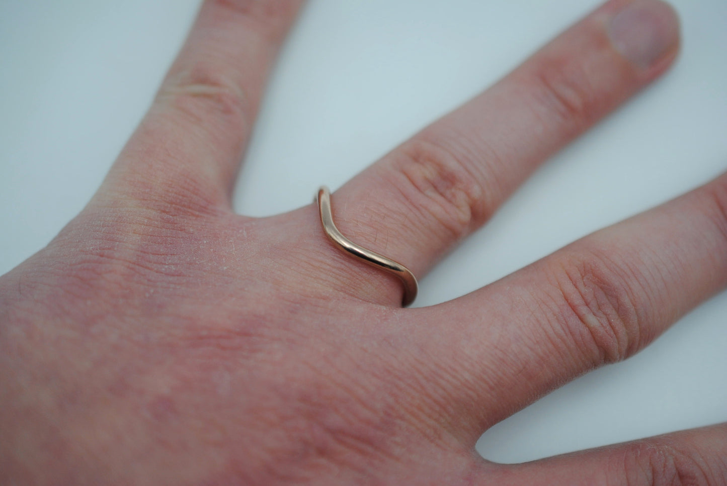 Stacker Ring: Curved Band, Rose Gold Fill