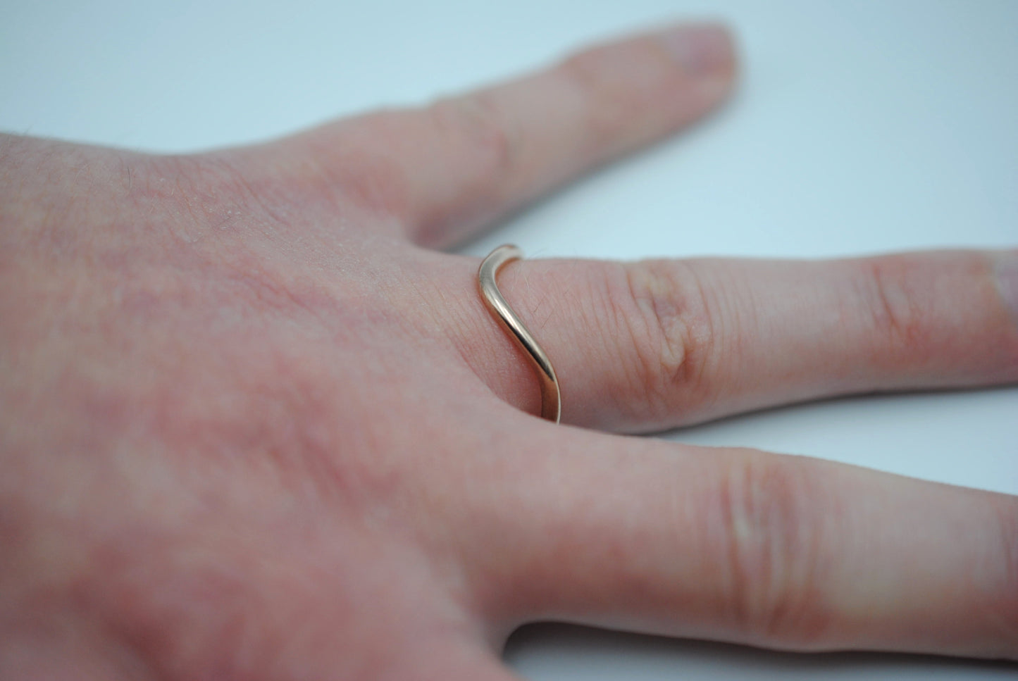Stacker Ring: Curved Band, Rose Gold Fill