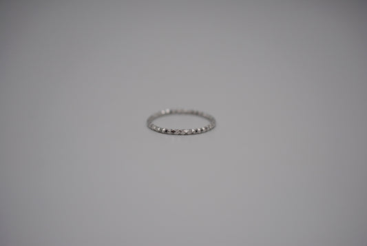 Stacking Ring: Sparkle Texture, Rhodium Finish, Medium Width