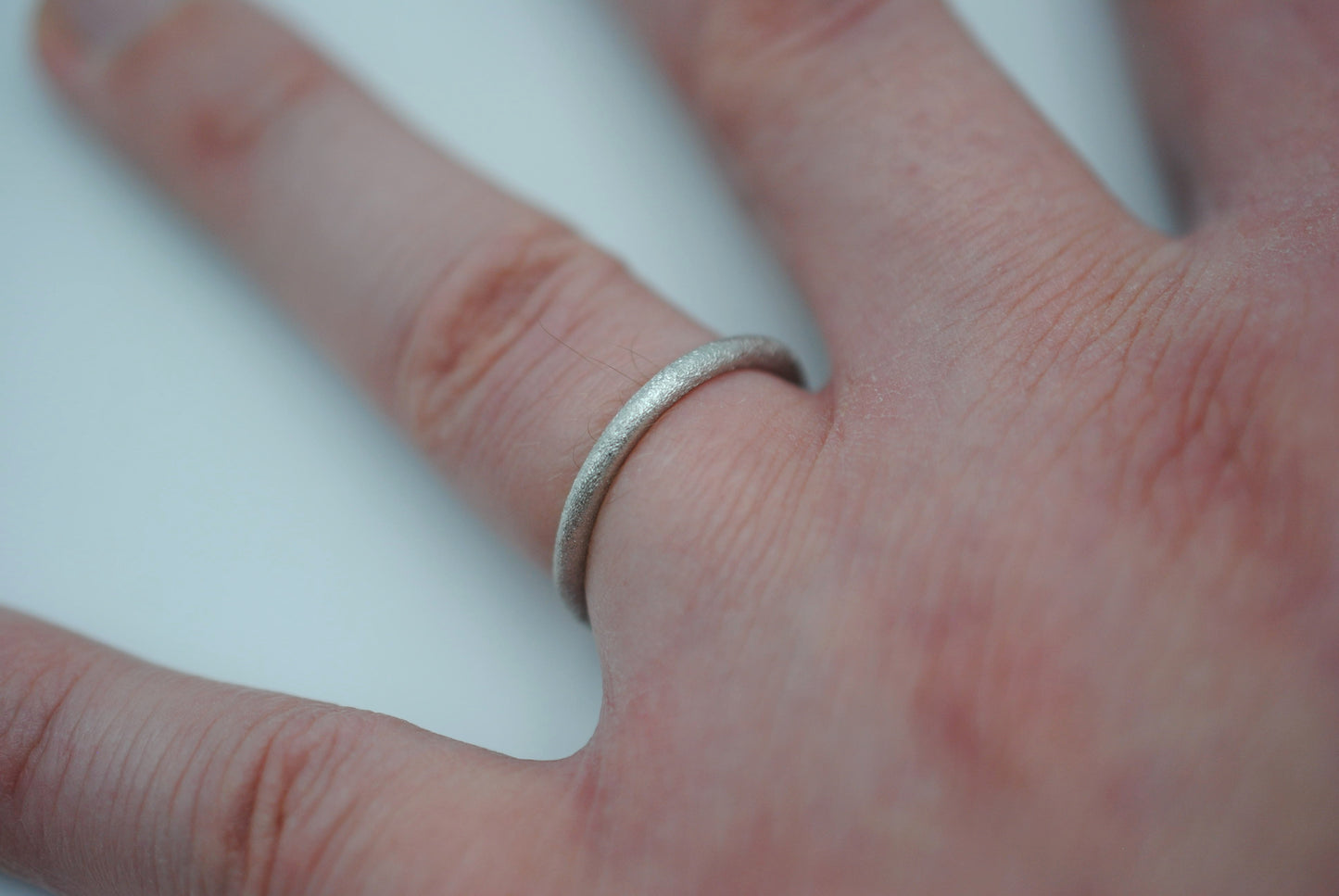 Stardust Rhodium Stacker Ring