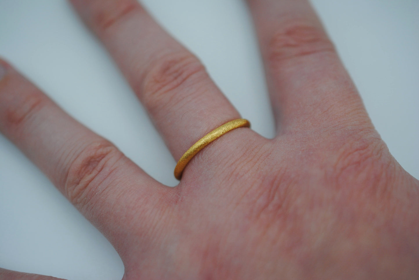 Stardust Yellow Gold Stacker Ring