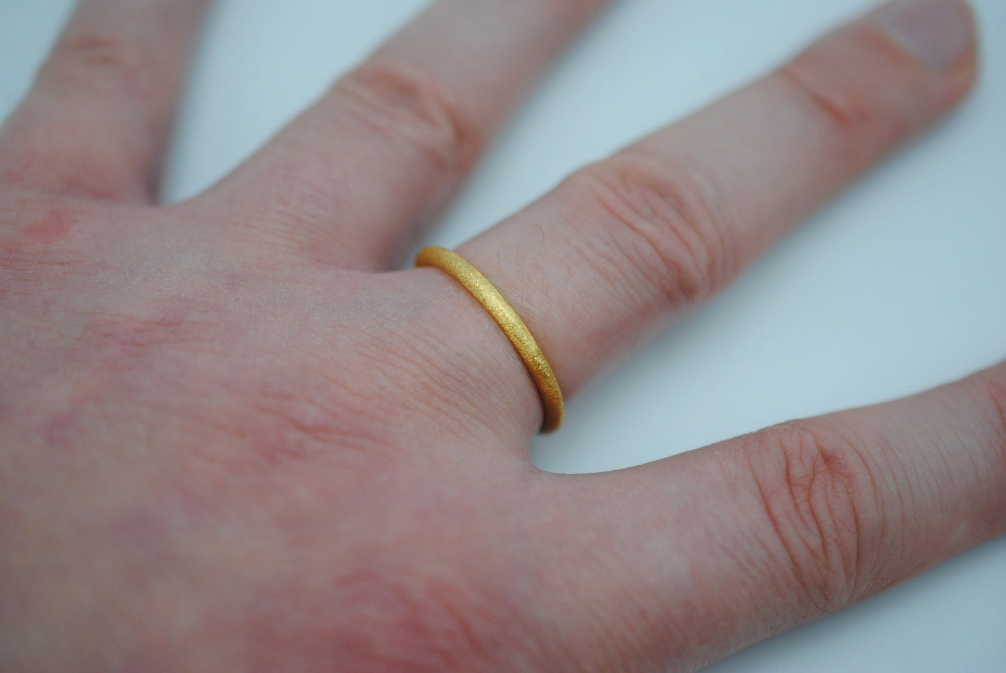 Stardust Yellow Gold Stacker Ring