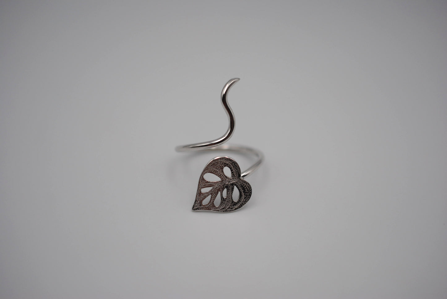 Silver Swiss Cheese Plant Ring