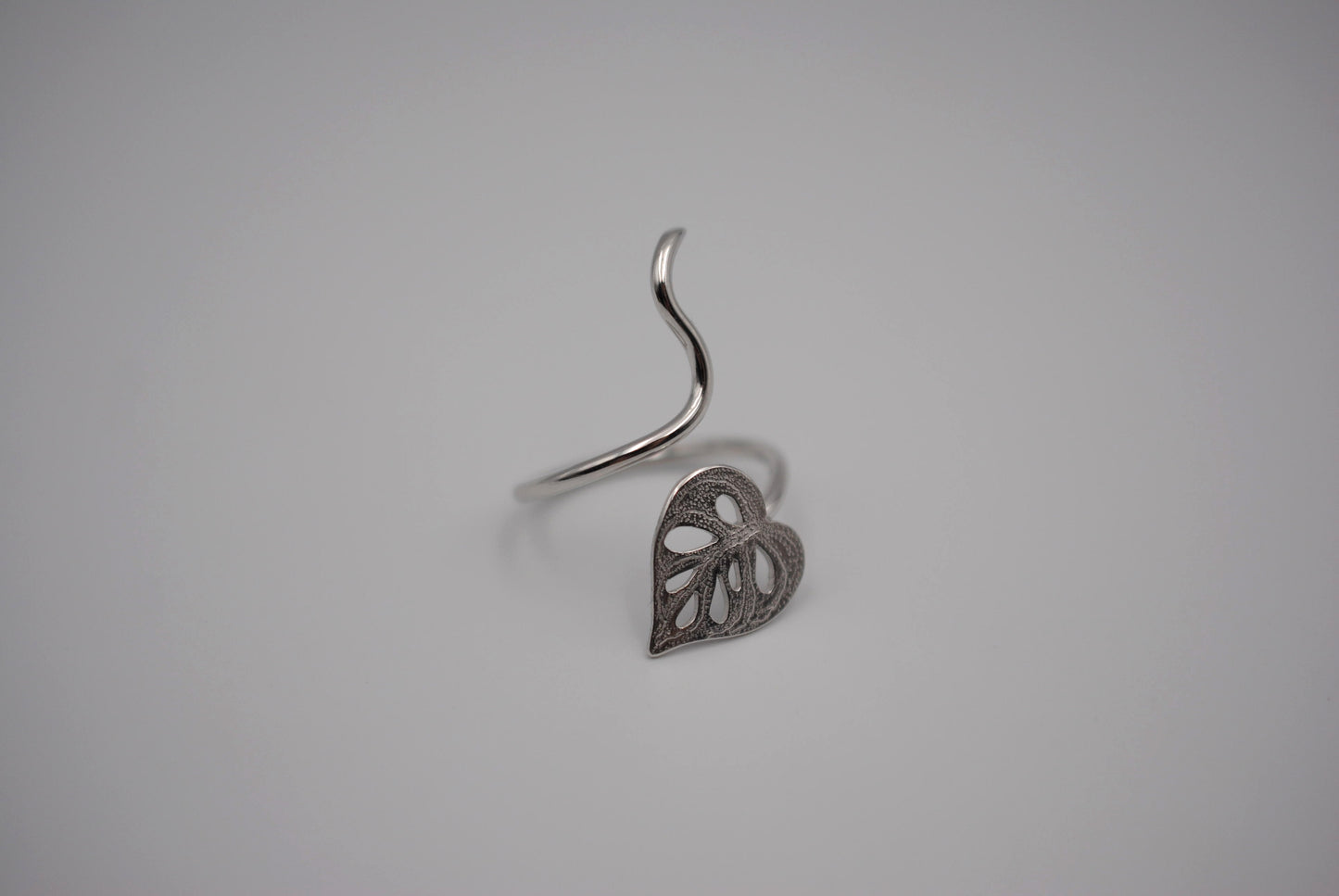 Silver Swiss Cheese Plant Ring