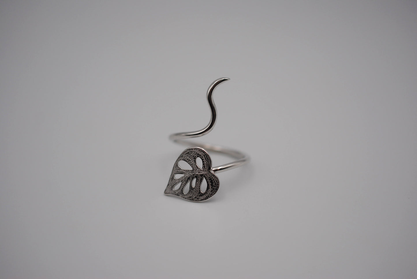 Silver Swiss Cheese Plant Ring