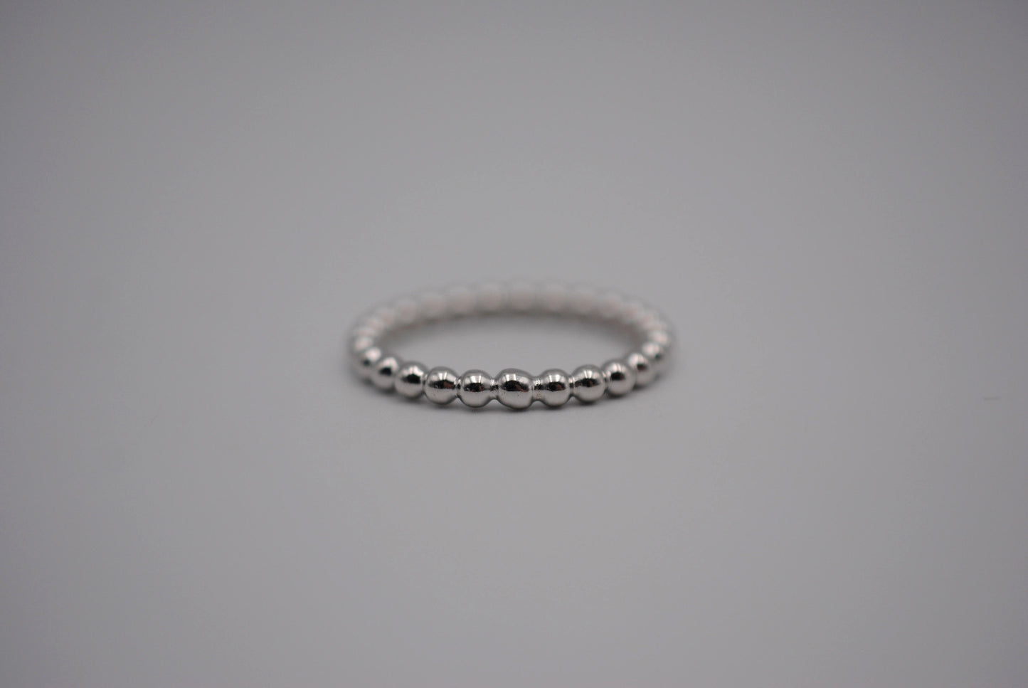 Thick Rhodium Bubble Stacker Ring