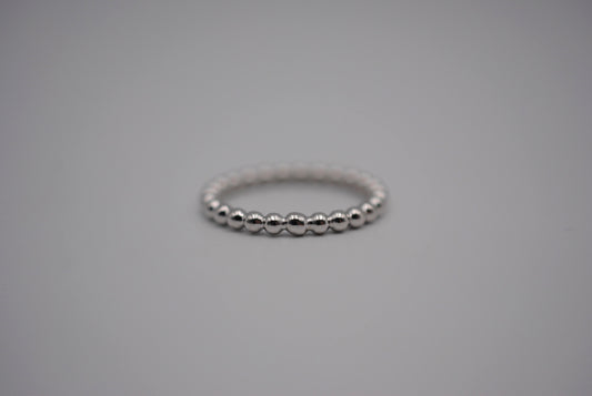 Thick Rhodium Bubble Stacker Ring