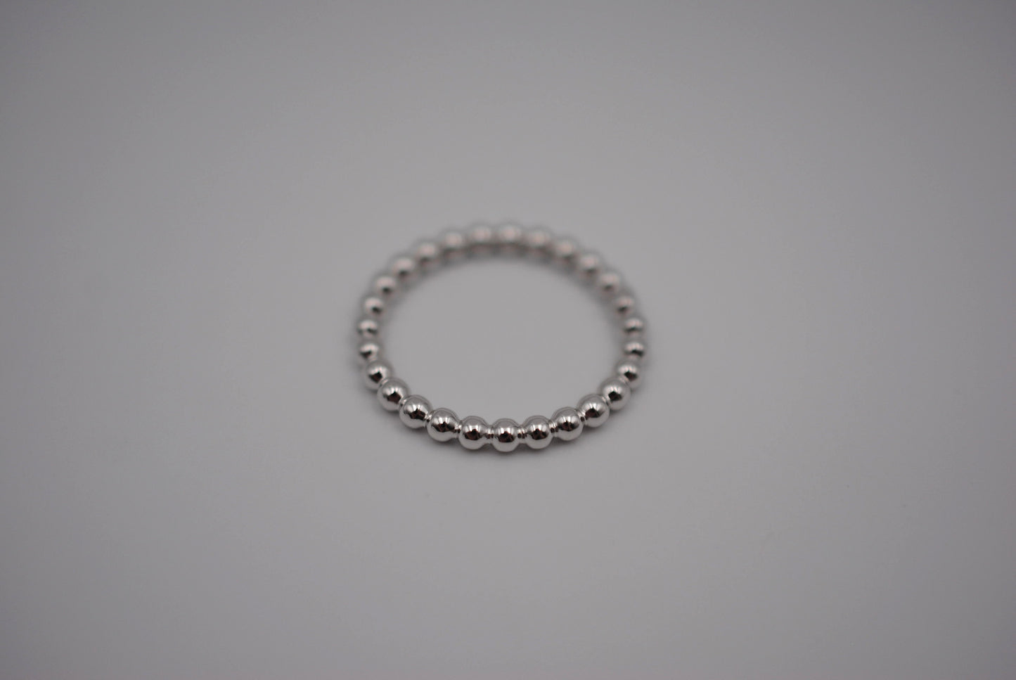Thick Rhodium Bubble Stacker Ring