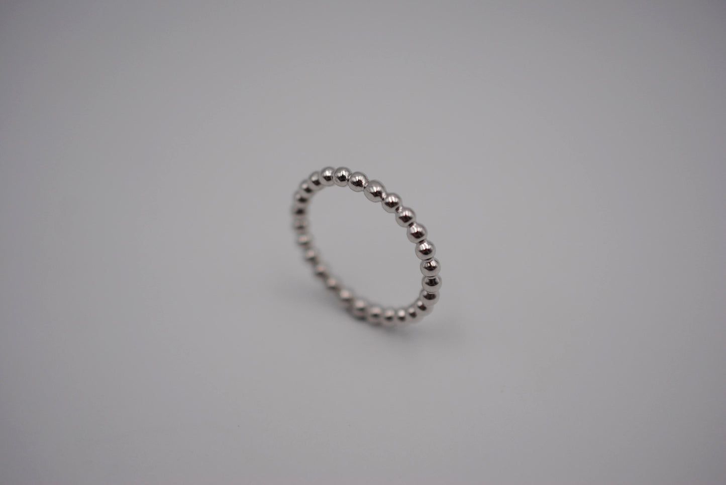 Thick Rhodium Bubble Stacker Ring
