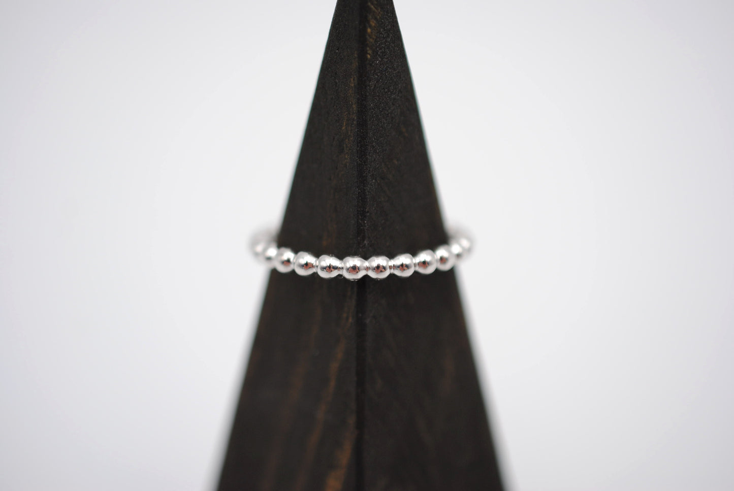 Thick Rhodium Bubble Stacker Ring