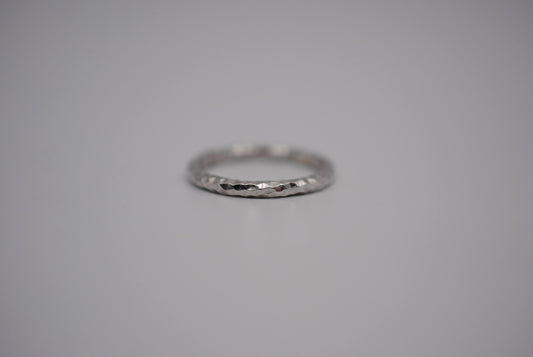 Thick Rhodium Sparkle Stacker Ring