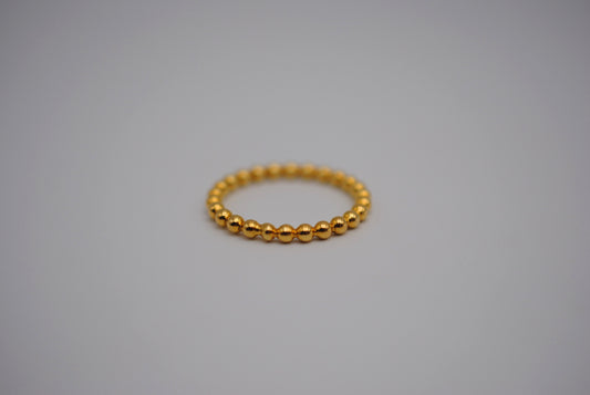 Thick Yellow Gold Bubble Stacker Ring
