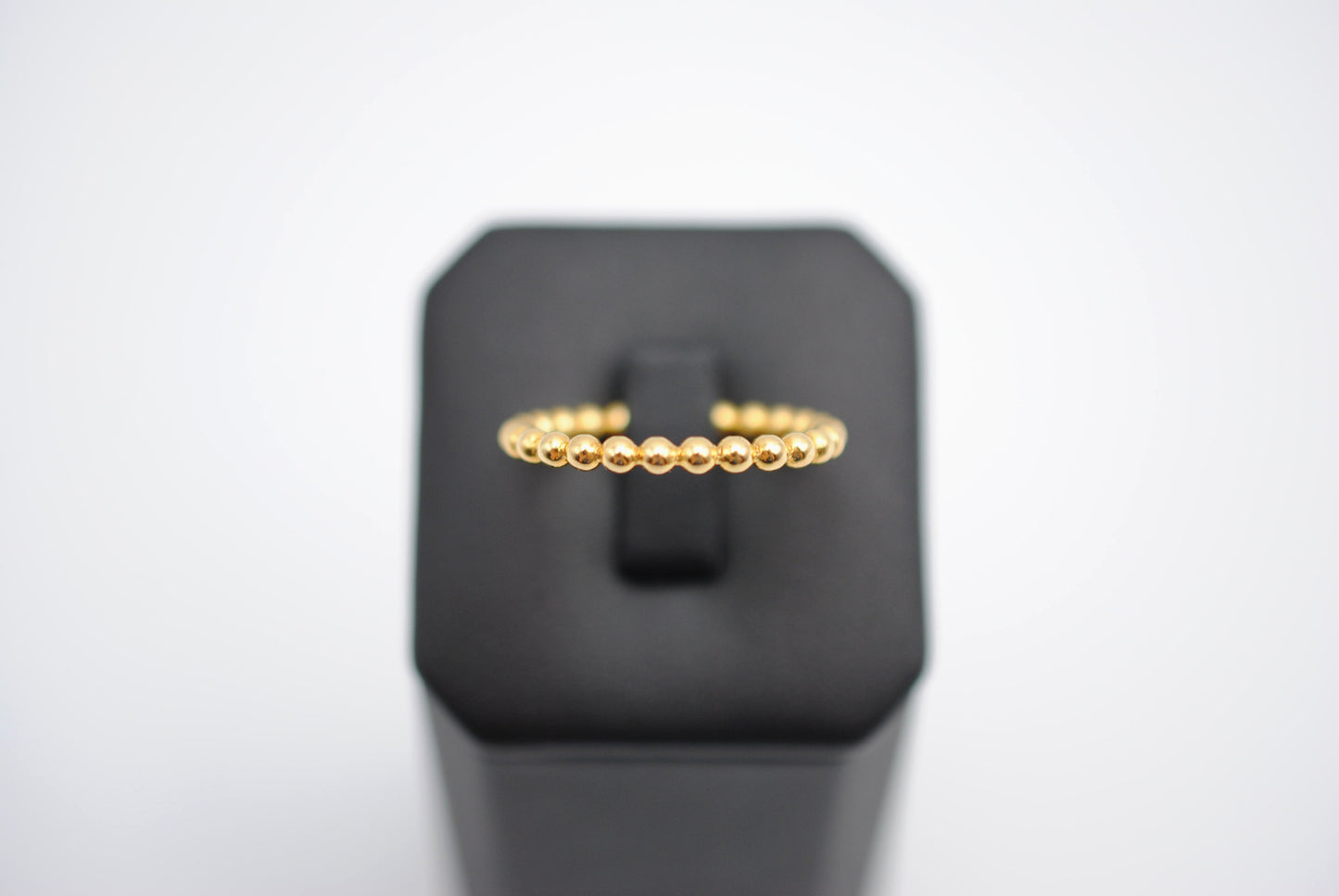 Thick Yellow Gold Bubble Stacker Ring
