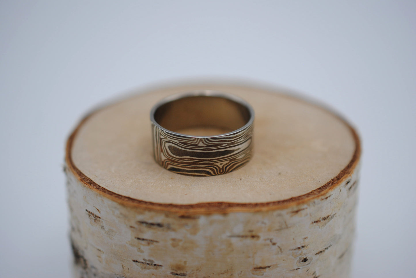 Mokume Gane: Silver, Copper, and Shibuichi Large Ring