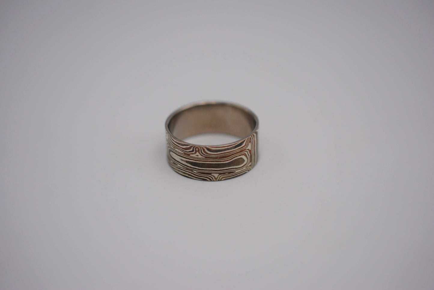 Mokume Gane: Silver, Copper, and Shibuichi Large Ring