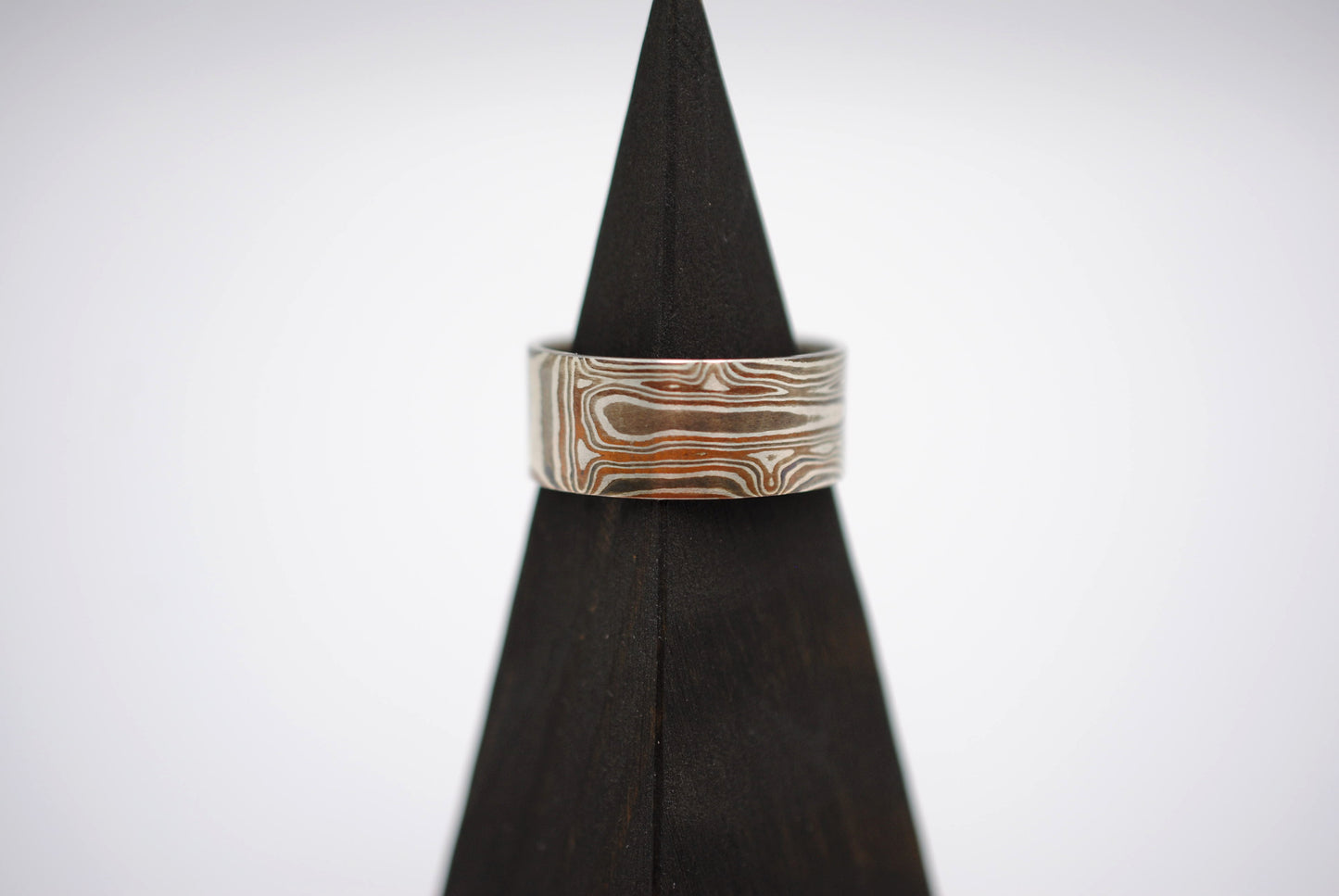 Mokume Gane: Silver, Copper, and Shibuichi Large Ring