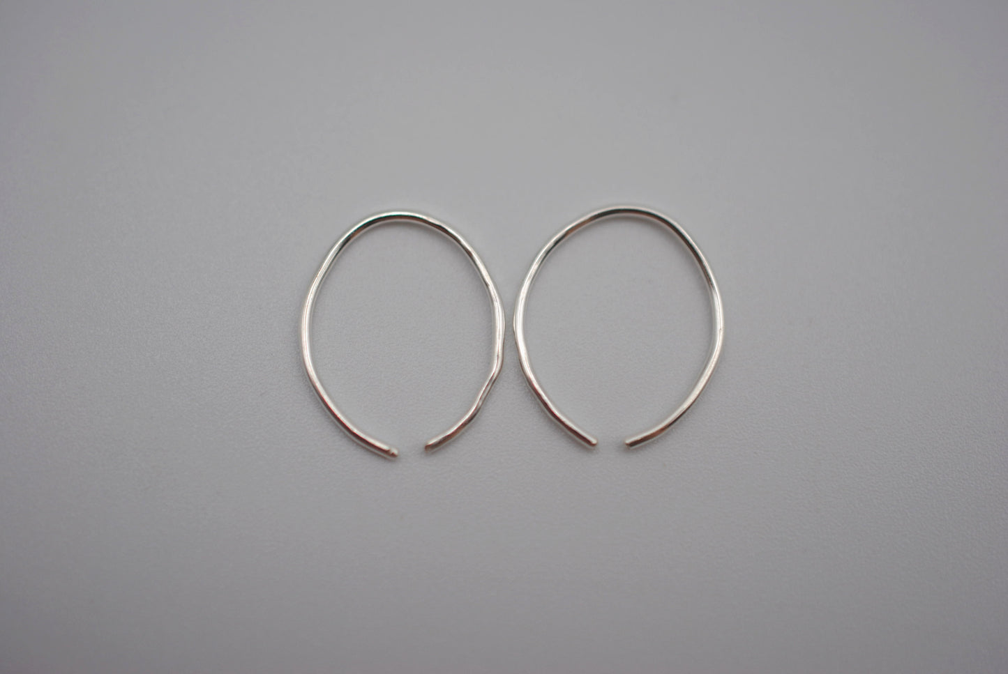 Tiny Silver Open Hoop Earrings