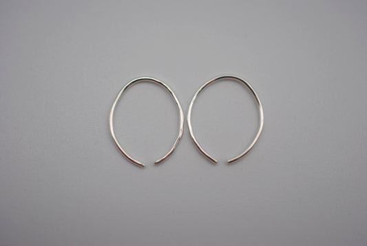 Tiny Silver Open Hoop Earrings