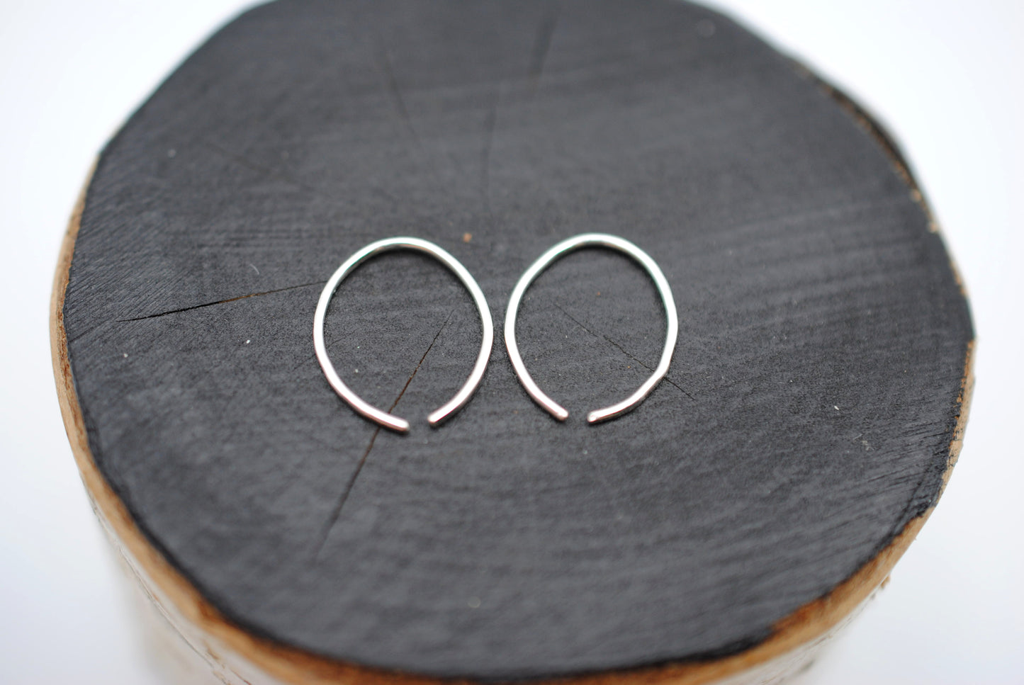 Tiny Silver Open Hoop Earrings
