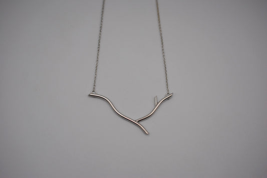 Twig Rhodium Roots Necklace