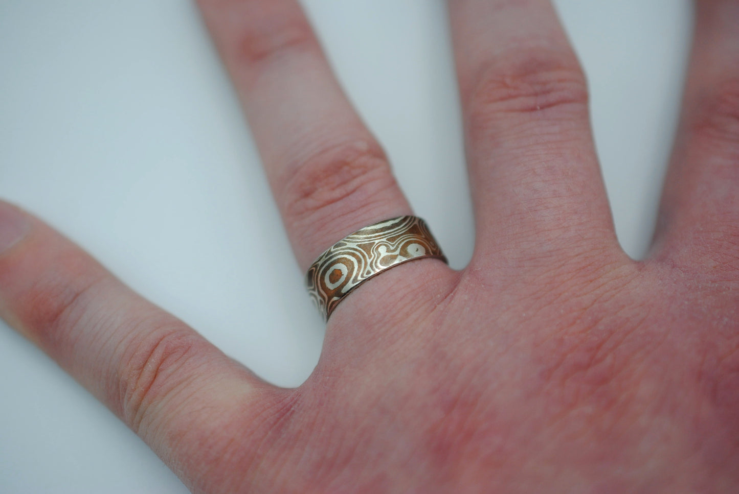 Mokume Gane: Silver and Copper Medium Ring