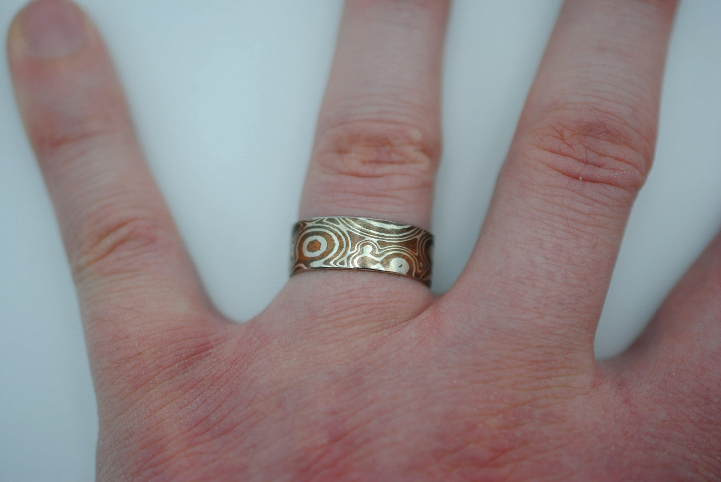 Mokume Gane: Silver and Copper Medium Ring