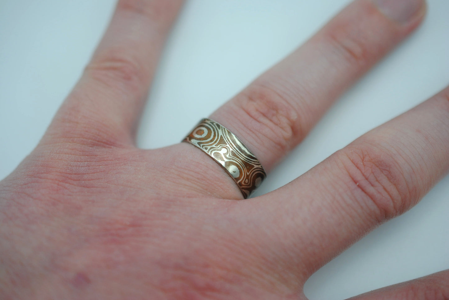 Mokume Gane: Silver and Copper Medium Ring